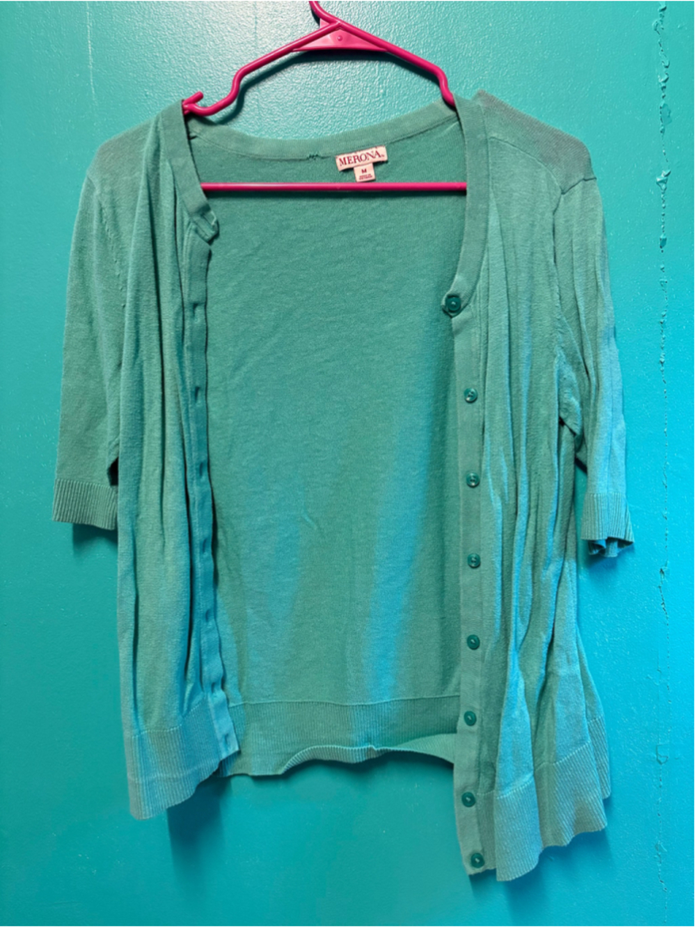 Women's Merona Cardigan Sweater Medium Green